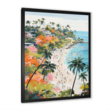 Coastal Beach Scene paradise in pastel color III - Coastal Canvas Wall Art