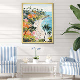 Coastal Beach Scene paradise in pastel color III - Coastal Canvas Wall Art