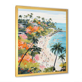 Coastal Beach Scene paradise in pastel color III - Coastal Canvas Wall Art