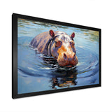 Curious water hippo - Animals Canvas Wall Art