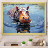 Curious water hippo - Animals Canvas Wall Art