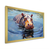 Curious water hippo - Animals Canvas Wall Art