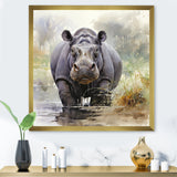 Grey Serene Hippo Majesty - Hippopotamus Home Decor Art