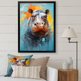 Popart Hippos World - Hippopotamus Canvas Wall Art
