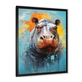 Popart Hippos World - Hippopotamus Canvas Wall Art