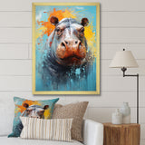 Popart Hippos World - Hippopotamus Canvas Wall Art