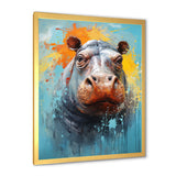 Popart Hippos World - Hippopotamus Canvas Wall Art