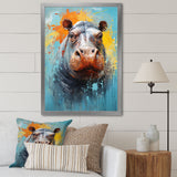 Popart Hippos World - Hippopotamus Canvas Wall Art