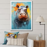 Popart Hippos World - Hippopotamus Canvas Wall Art