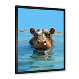 Grey Joyful Hippo - Hippopotamus Wall Decor