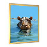 Grey Joyful Hippo - Hippopotamus Wall Decor