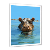 Grey Joyful Hippo - Hippopotamus Wall Decor