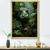 Green Vibrant Hippo Portrait - Hippopotamus Wall Art Prints