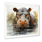 Grey Colorful Hippo harmony - Hippopotamus Wall Art Prints