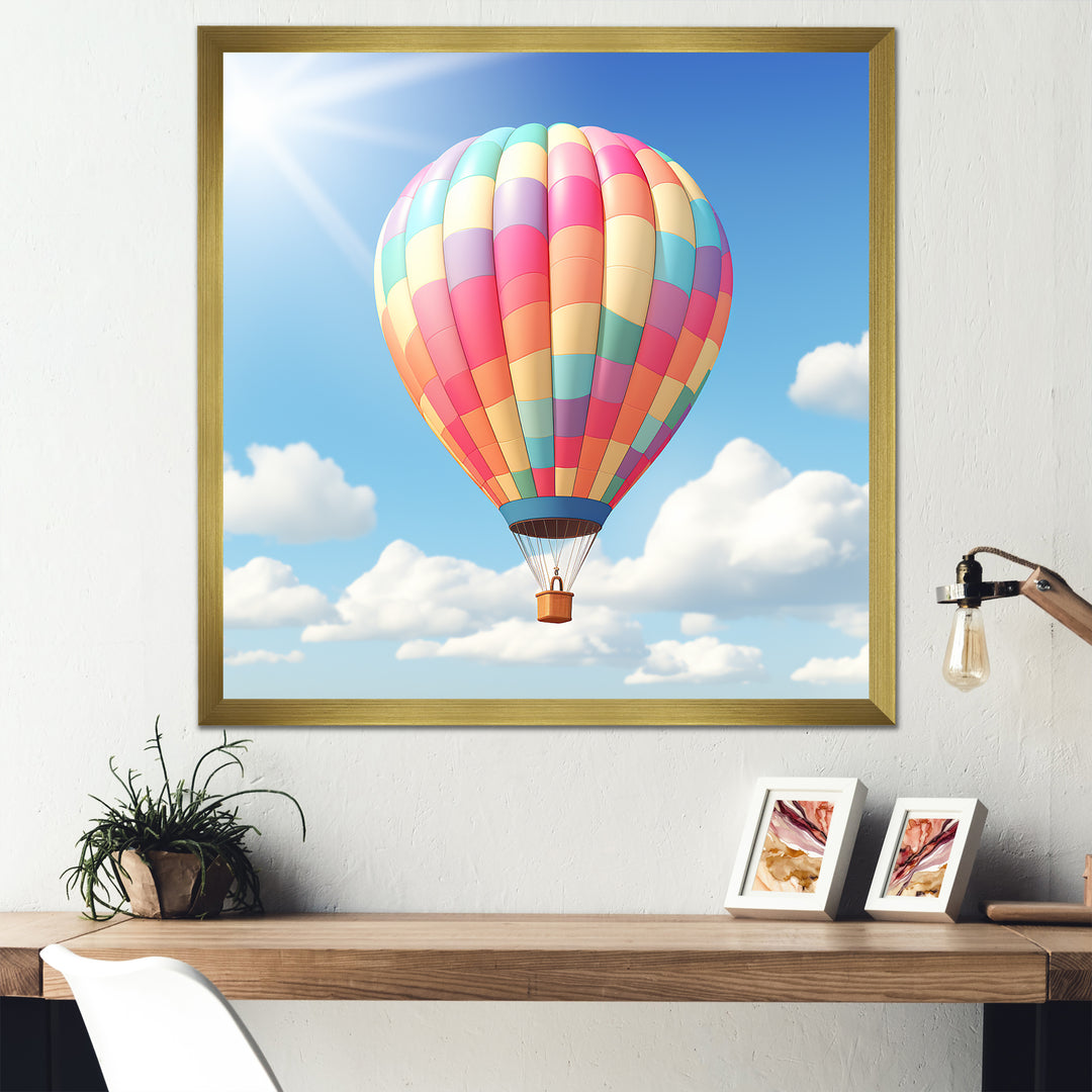Hot Air Balloon in the sky I - Hot Air Balloon Canvas Wall Art