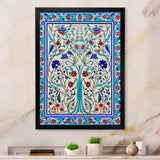 Blue Tiled marocain door III - Abstract Canvas Wall Art