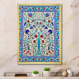 Blue Tiled marocain door III - Abstract Canvas Wall Art