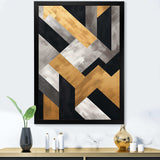 Black and gold Geometric tiles 5 - Abstract Canvas Wall Art