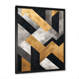 Black and gold Geometric tiles 5 - Abstract Canvas Wall Art