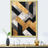 Black and gold Geometric tiles 5 - Abstract Canvas Wall Art