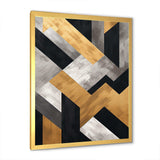 Black and gold Geometric tiles 5 - Abstract Canvas Wall Art