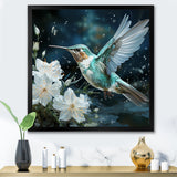 Green floral dancing Hummingbird - Hummingbird Wall Decor