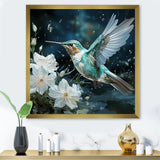 Green floral dancing Hummingbird - Hummingbird Wall Decor