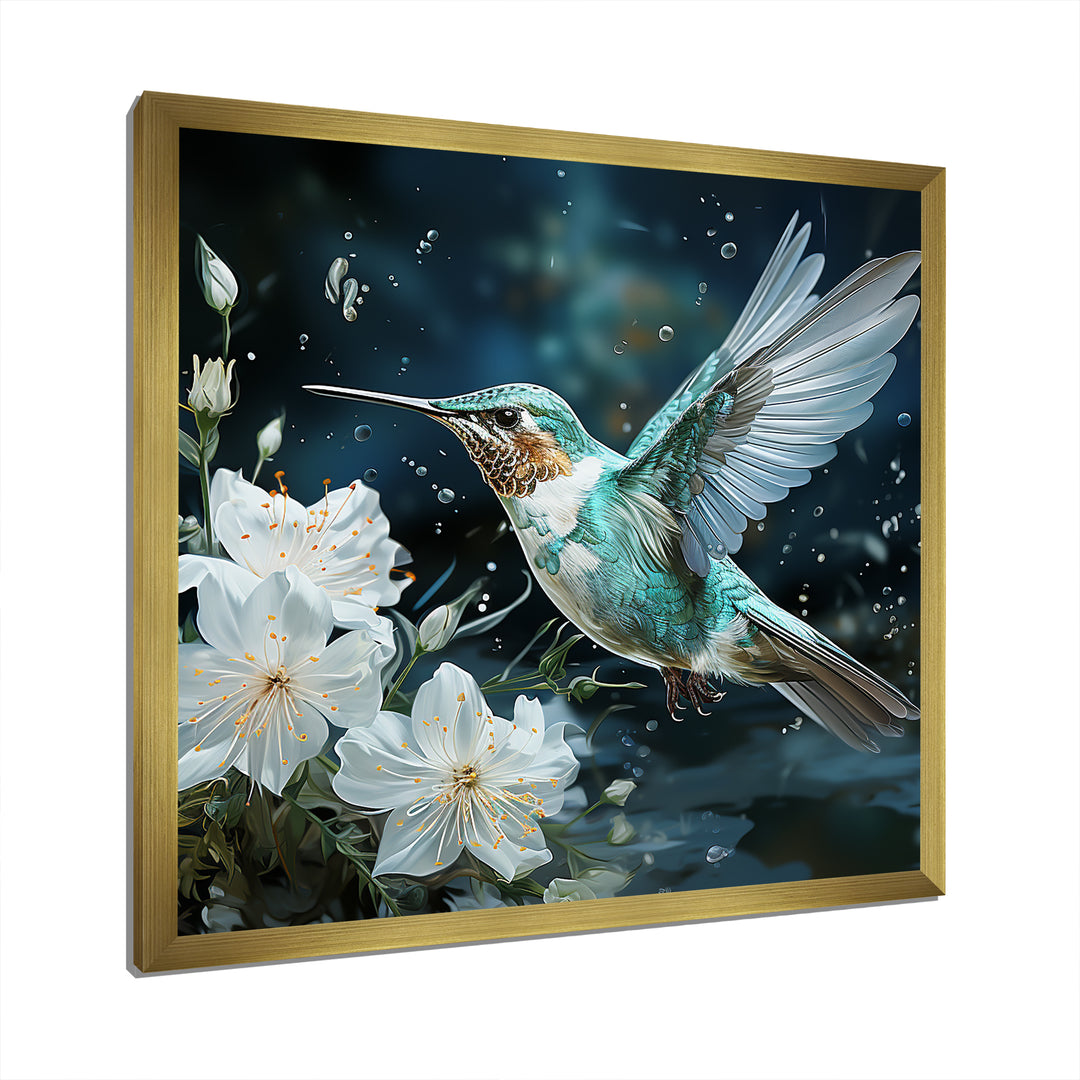 Green floral dancing Hummingbird - Hummingbird Wall Decor