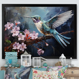 Pink Fluttering Emerald Hummingbird - Pink Hummingbird Wall Art