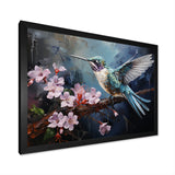 Pink Fluttering Emerald Hummingbird - Pink Hummingbird Wall Art