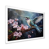 Pink Fluttering Emerald Hummingbird - Pink Hummingbird Wall Art
