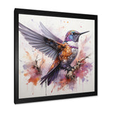 Purple Hummingbird Beauty - Hummingbird Framed Canvas Art