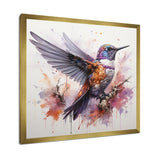 Purple Hummingbird Beauty - Hummingbird Framed Canvas Art
