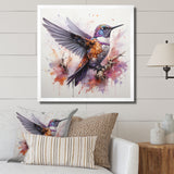 Purple Hummingbird Beauty - Hummingbird Framed Canvas Art
