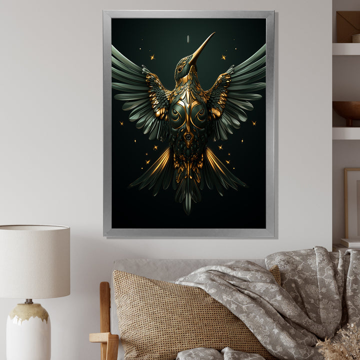 Blue Harmonious Hovering Hummingbird - Hummingbird Wall Decor