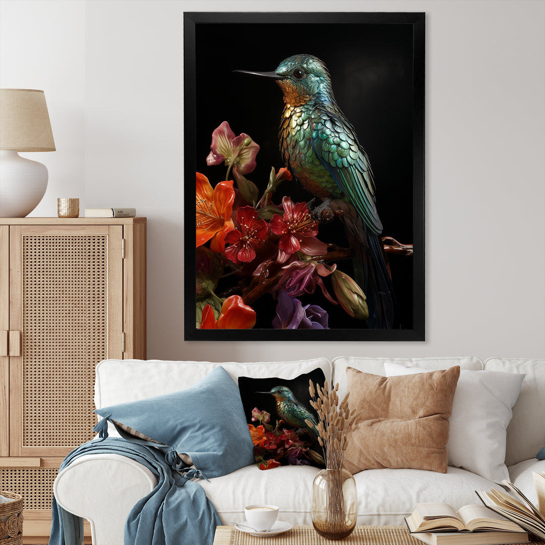 Neotropical blue Hummingbird - Green Hummingbird Wall Art