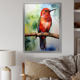 Red and green Radiant hummingbird Beauty - Hummingbird Large Canvas Wall Art