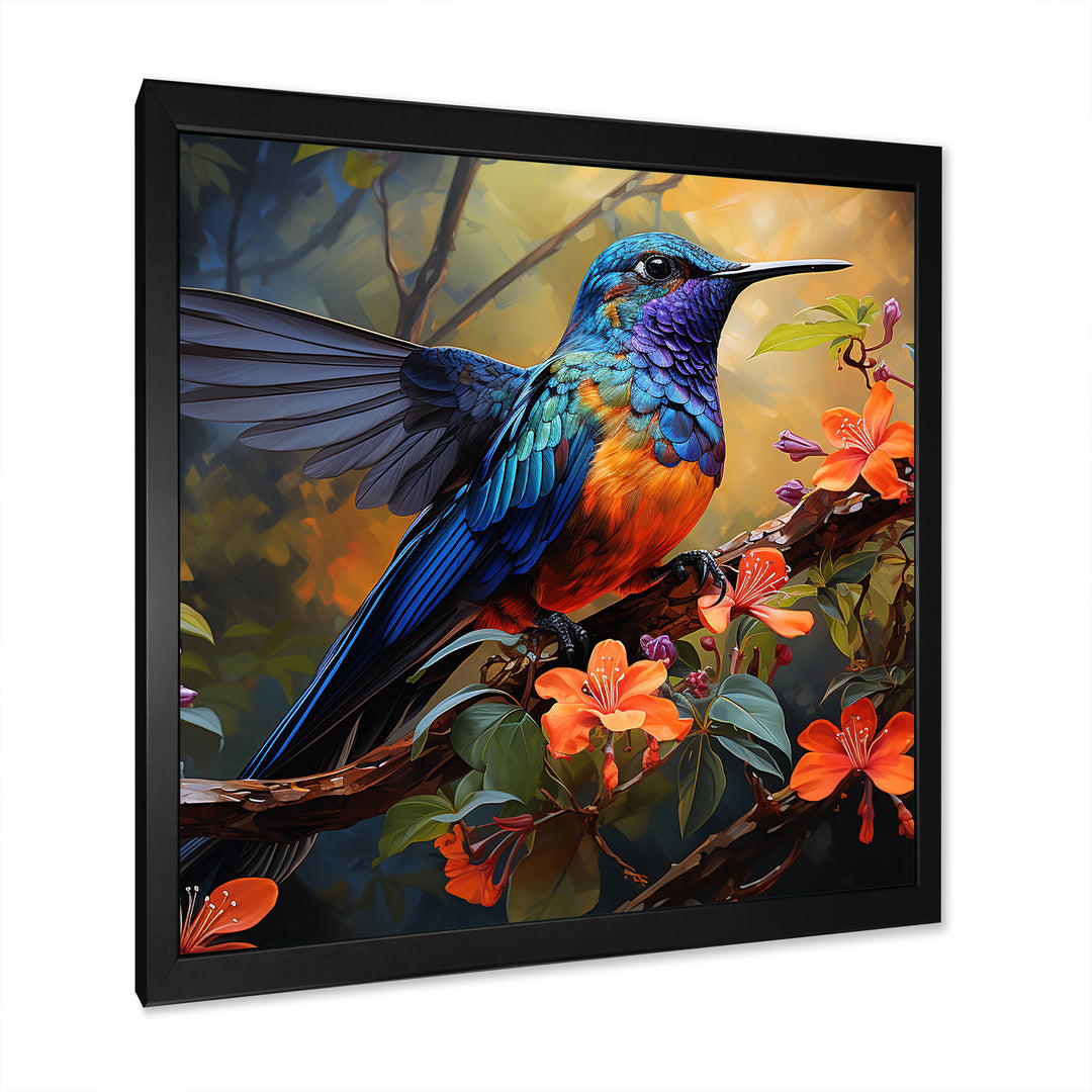 Blue Vigorous Vibrance Hummingbird - Hummingbird Wall Art Prints