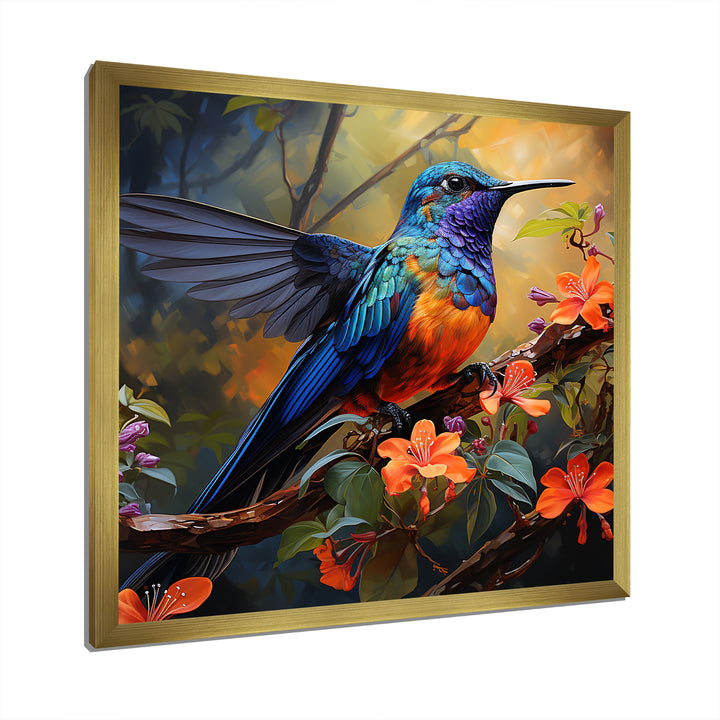 Blue Vigorous Vibrance Hummingbird - Hummingbird Wall Art Prints