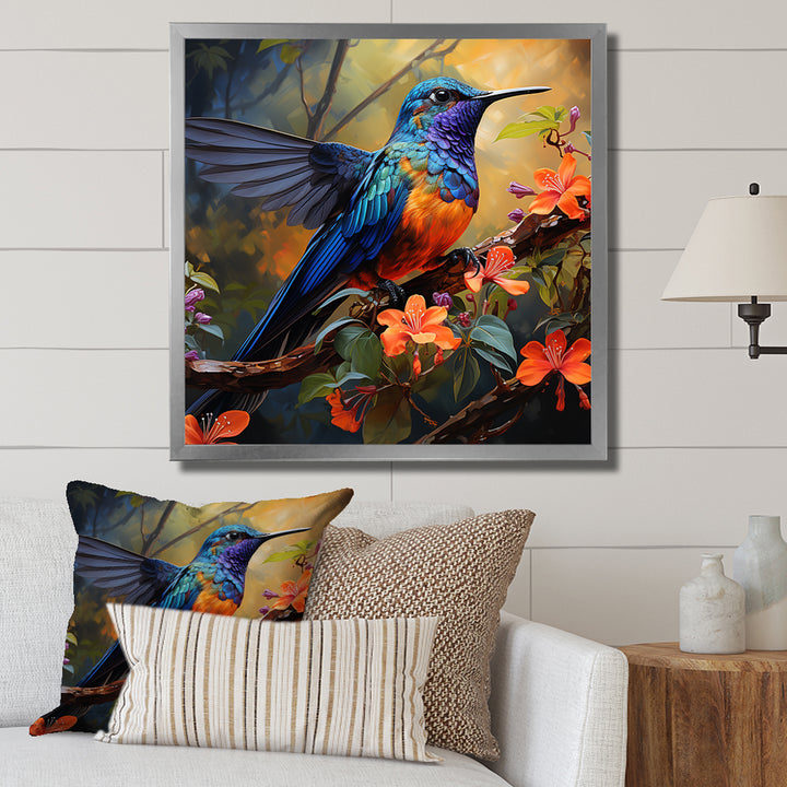 Blue Vigorous Vibrance Hummingbird - Hummingbird Wall Art Prints
