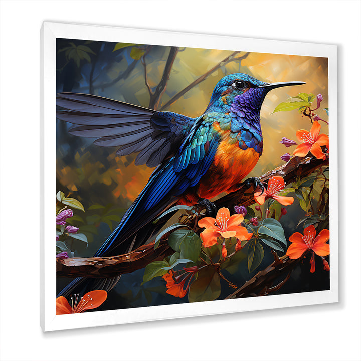 Blue Vigorous Vibrance Hummingbird - Hummingbird Wall Art Prints