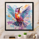 Blue and purple Vibrant hummingbird - Blue Hummingbird Wall Art