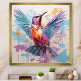 Blue and purple Vibrant hummingbird - Blue Hummingbird Wall Art