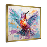 Blue and purple Vibrant hummingbird - Blue Hummingbird Wall Art