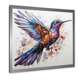 Blue and brown Vibrant hummingbird flight - Blue Hummingbird Wall Art