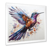 Blue and brown Vibrant hummingbird flight - Blue Hummingbird Wall Art