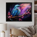 Blue Hummingbird floral twilight Wonder - Hummingbird Home Decor Art