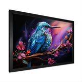 Blue Hummingbird floral twilight Wonder - Hummingbird Home Decor Art