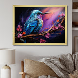 Blue Hummingbird floral twilight Wonder - Hummingbird Home Decor Art