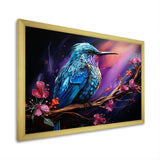 Blue Hummingbird floral twilight Wonder - Hummingbird Home Decor Art